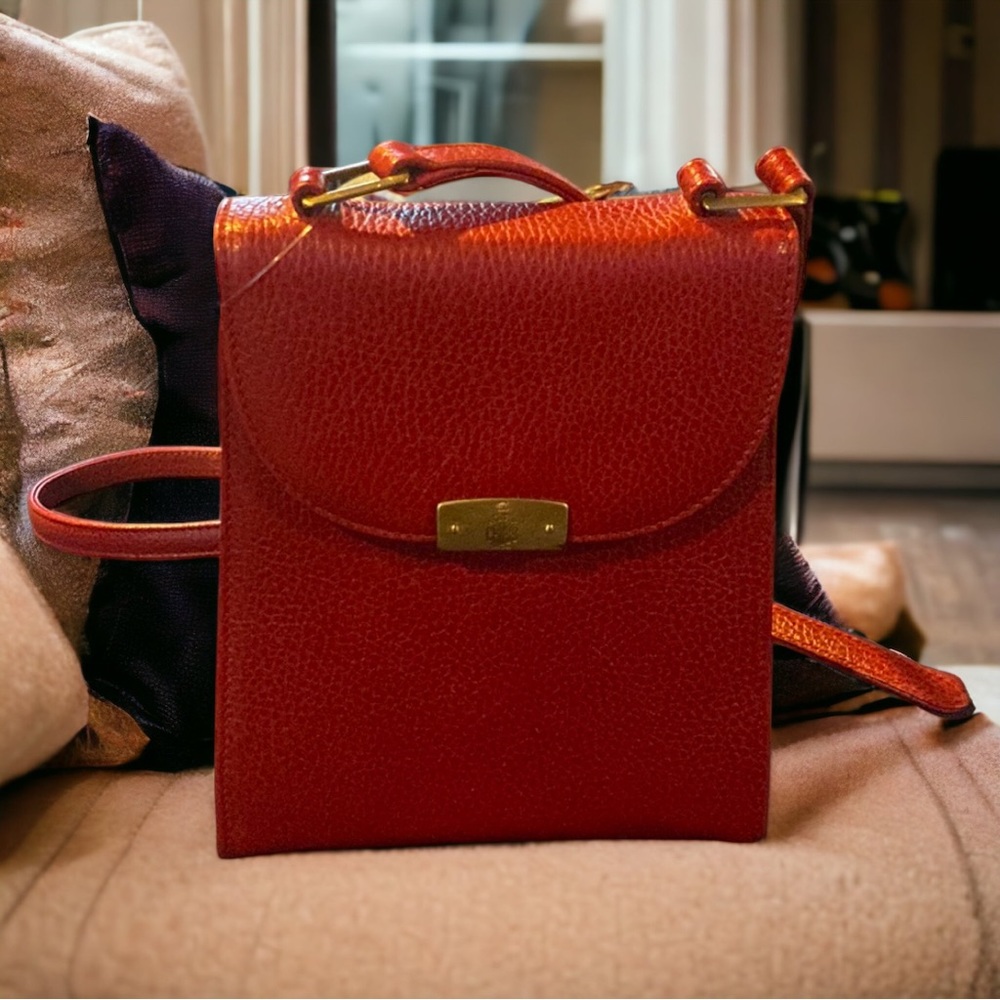 Vintage Mark Cross Red Crossbody with Wallet 5.5” x 8.5”